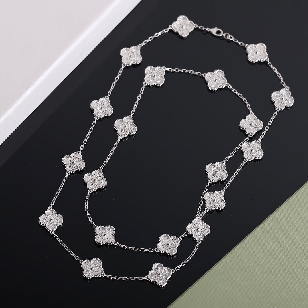 Authentic Van Cleef & Arpels Diamond Pure Alhambra Necklace Paper
