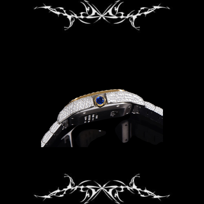 Santos de Cartier Diamond Paved Dial with roman markers