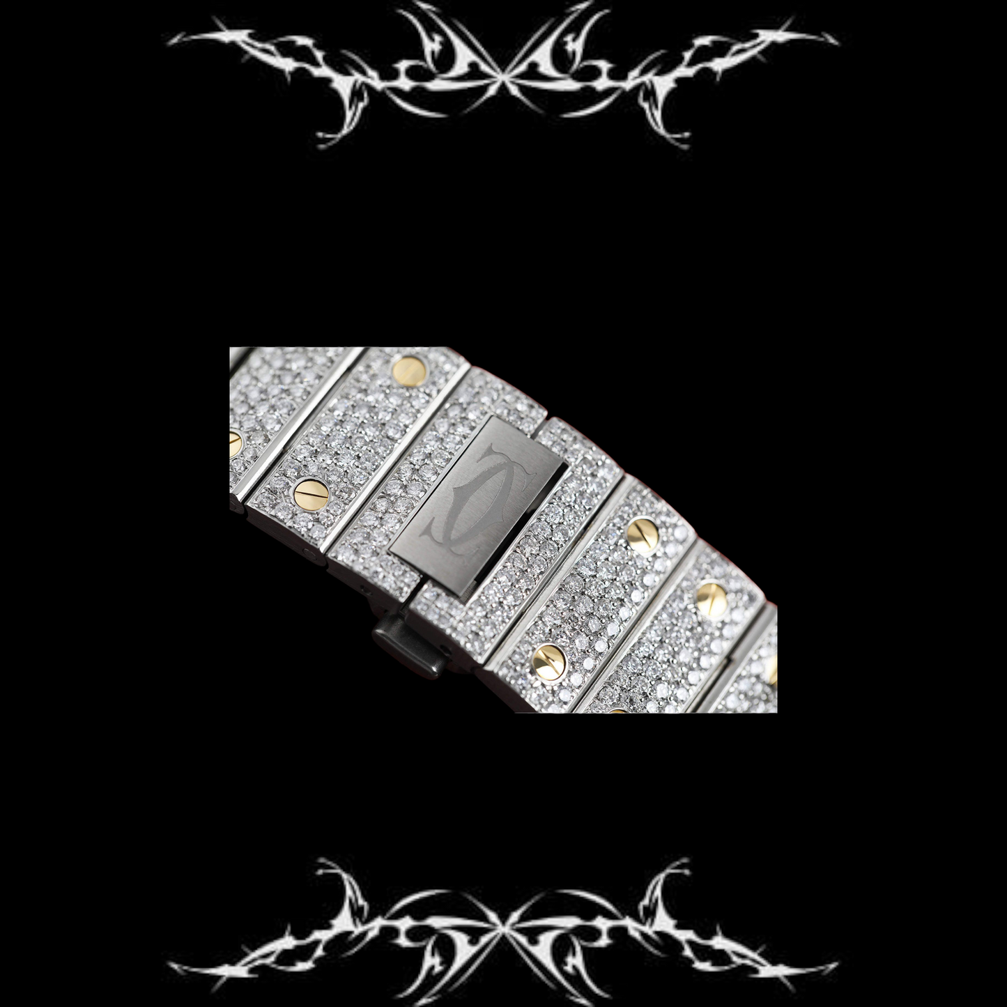 Santos de Cartier Diamond Paved Dial with roman markers