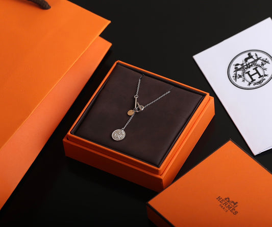Hermes Necklace Silver Color