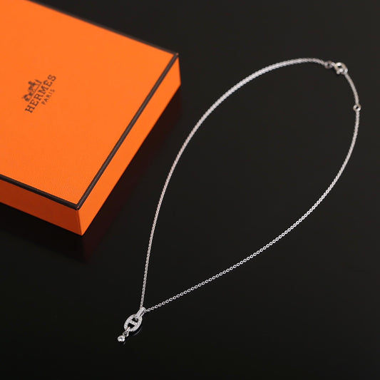 Hermes Necklace Silver Color