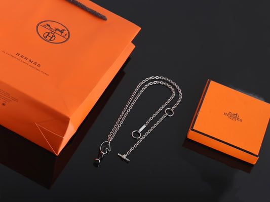 Hermes Necklace Silver Color Horse Design
