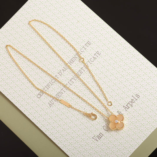 Van Cleef & Arpels Vintage Alhambra Onyx Peach Diamond