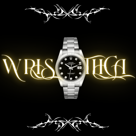 Rolex Date-just black and diamond dial